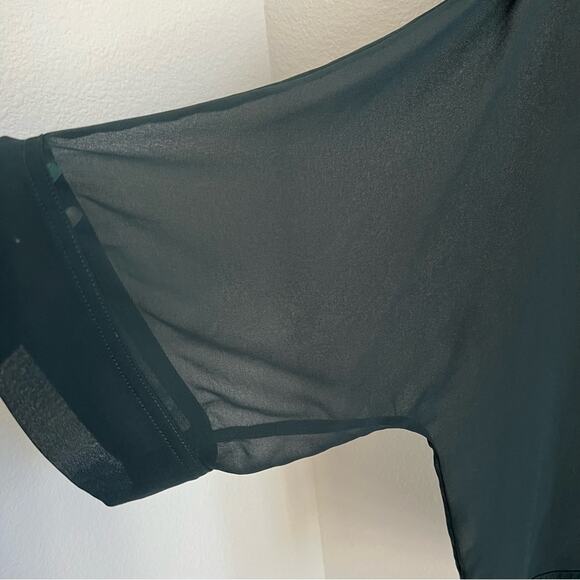 Zara Woman Dark Green Sheer Overlay Tank Shirt Small - Picture 5 of 9